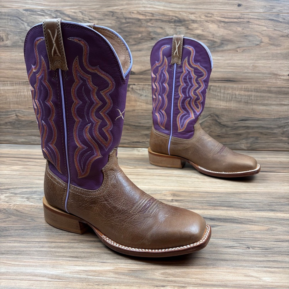 Twisted X Tech X Womens 7B Purple Square Toe Western 11" Boots WXTL002